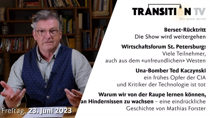TTV Wochenrückblick 23.6.2023: Berset, Covid-19-Abstimmung, SPIEF, Kaczinsky, Lehren der Raupe