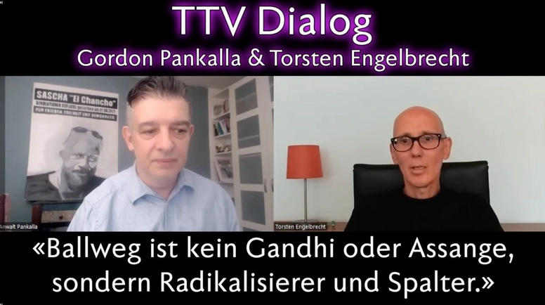 TTV Dialog: «Ballweg ist kein Gandhi oder Assange, sondern Radikalisierer und Spalter!»