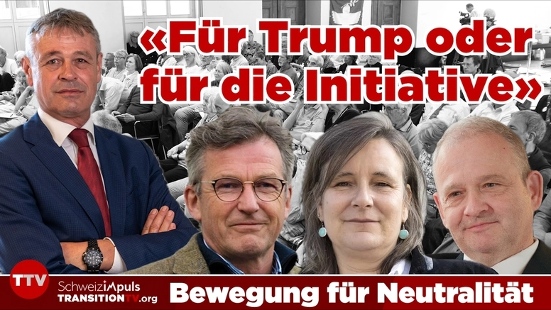 Podium für die Neutralitätsinitiative: Jean-Daniel Ruch, Ralph Bosshard & Simone Machado