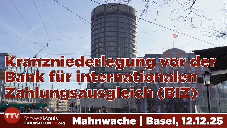 Mahnwache vor der Bank für internationalen Zahlungsausgleich (BIZ) in Basel